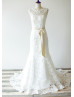 Mermaid Lace Deep V Back Exquisite Wedding Dress